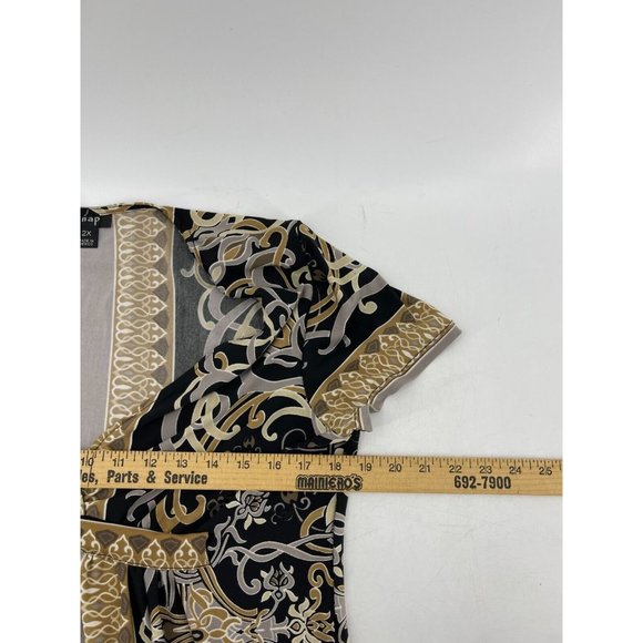 SNAP Women's Short Sleeve V Neck Stretch Knit Tunic Dress Size 2X - Picture 9 of 10